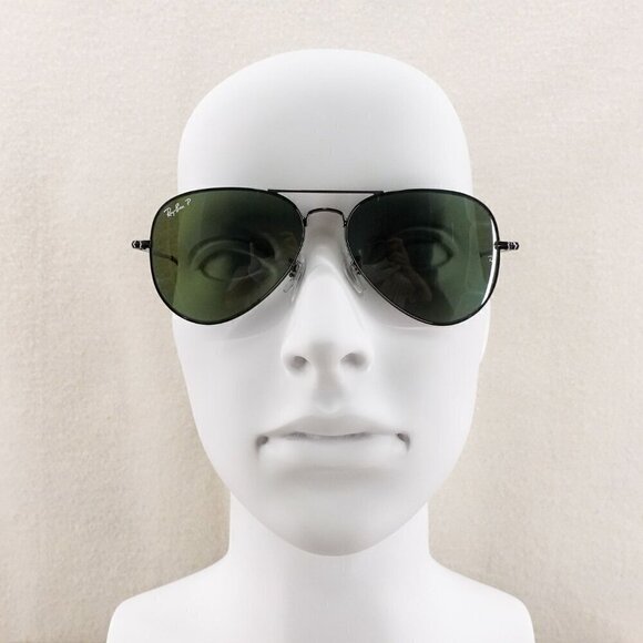 Ray-Ban RB3689 Aviator Metal Sunglasses Black OS - Picture 10 of 14